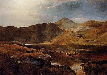 Sidney Richard Percy : Williams Cattle And Sheep In A Scottish Highland Landscape